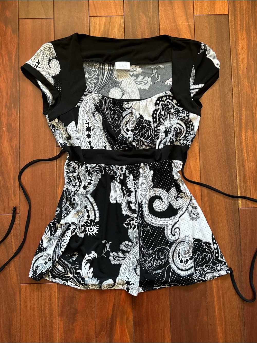 Black & White Paisley Girls' Dress